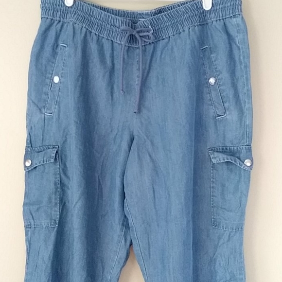 Lyocell Stretch Comfort Waist Crop Ankle Pants 14M - Picture 4 of 10